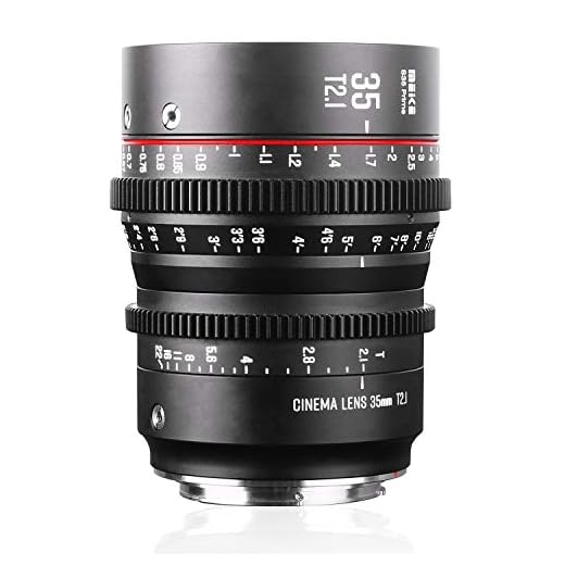 Meike 35mm T2.1 S35 Manual Focus Wide Angle Prime Cinema Lens for Canon EF Mount and Cine Camcorder EOS C100 Mark II, EOS C200, EOS 300 Mark II, EOS C300 Mark III, Zcam E2-S6 6K