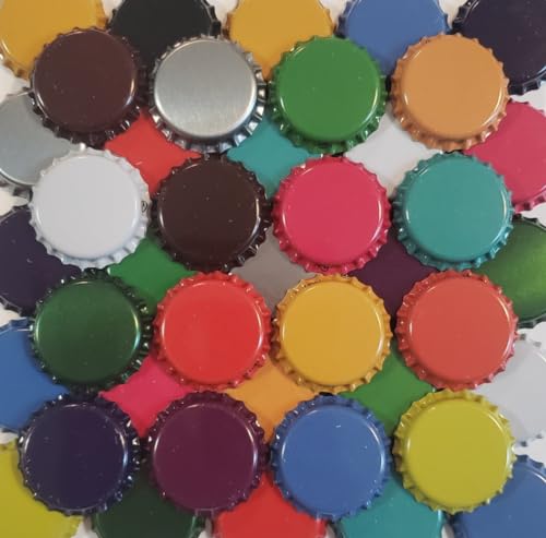 100 Colored Beer Bottle Caps, Crown Caps for Brewing, Homebrewing...