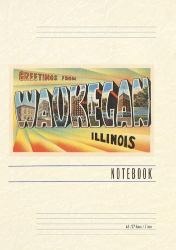 Vintage Lined Notebook Greetings from Waukegan, Illinois