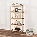Kinsuite 5-Tier Bamboo Free Standing Storage Rack Shelf Multifunctional Bamboo Shelving Unit Bathroom Kitchen Living Room Holder