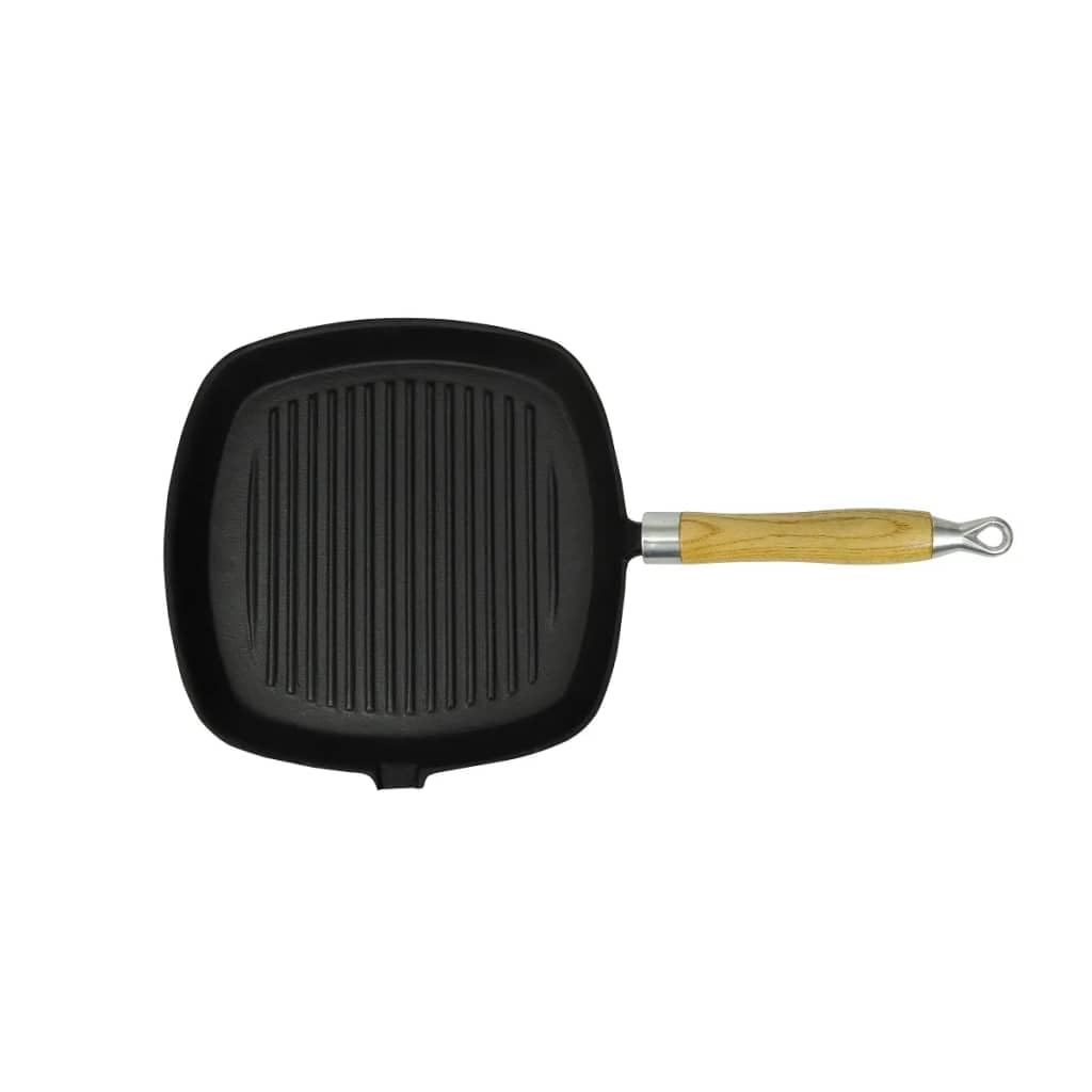 Ronde Gietijzeren Grillpan Met Houten Handvat 28cm Ronneby Bruk 266 259966