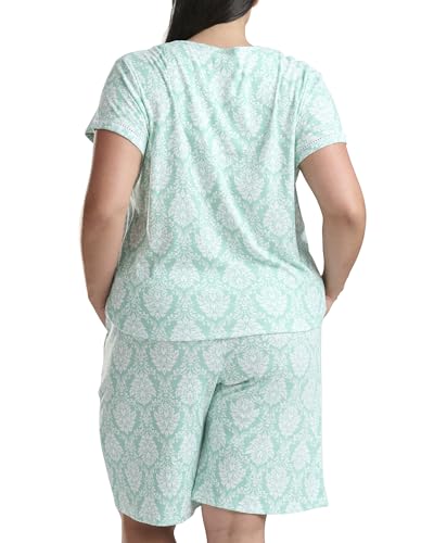 Image of Karen Neuburger Women's [Plus Size] Short Sleeve Bermuda Short Pajama Set