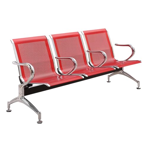 Empfangsbank 3-Sitzer Stahl - Wartebank Für Büro, Flughafen, Krankenhaus 175x65x78cm