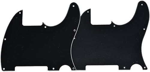 Miniatura 7 de KAISH 8 Agujeros Tele Blanco Guitarra Golpeador Tele Pick Guard Scratch Plate para Telecaster Esquire Negro Perla