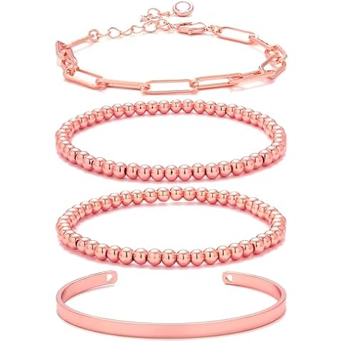 Starain Rose Gold Beaded Bracelet Set Cover