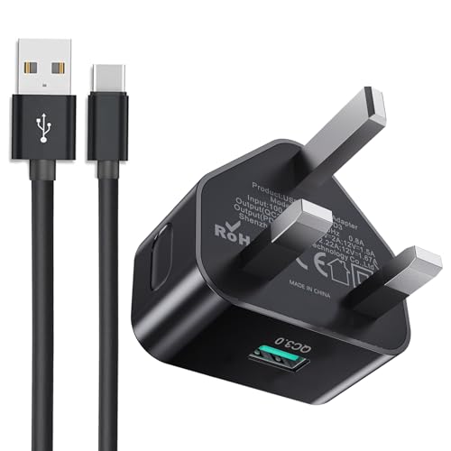 Samsung Phone Fast Charger Plug and Cable,USB Type C Charger and Plug 18W/15W Fast Charge for Galaxy A14/A13/A15/A04s/A05s/A02s/A03s/A10/A12/A33/A34/A35/A51/A52/A53/A54/A55/S23/S22/S21/S20/S10/S9/S8