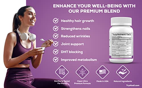 Super Collagen 1000Mg, Biotin 10000Mcg, Keratin Saw Palmetto 250Mg, Hyaluronic Acid 500Mg - Dht Blocker With Vitamin E Folic Acid Pumpkin Seed Msm - Advanced Essential For Hair Skin And Nails #TOP5