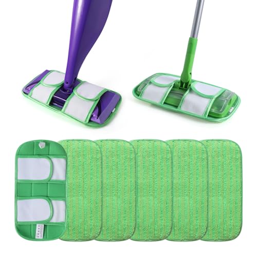 MABUBU 6 Pack Reusable Mop Pads for Swiffer WetJet Sweeper Mops Microfiber Washable Floor Mop Refills Wet and Dry Use Replacement Pads for Hardwood Tile Laminate Floor Cleaning