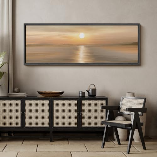 Image of MUDECOR Large Framed Canvas Print Wall Art Ocean Reflection for Living Room