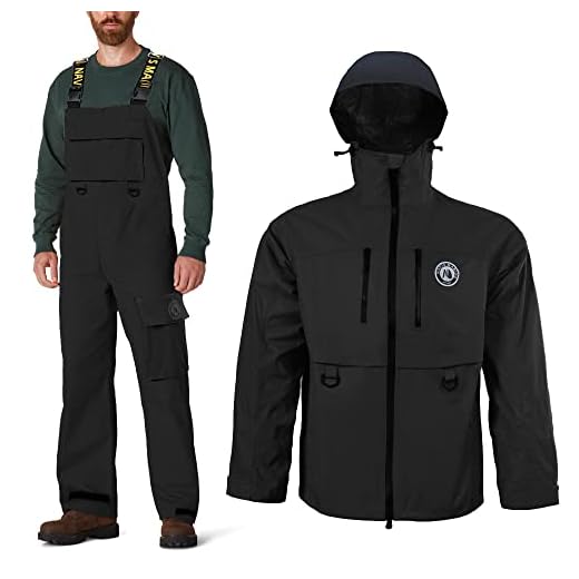 Fishing Rain Suits for men Waterproof Jacket with Bib Pants Overall Seam Taped(Charcoal, Medium)