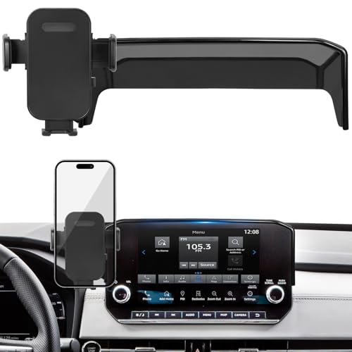 TUYICN Car Phone Holder Compatible with Mitsubishi Outlander 2022-2024 & 2023-2025 Outlander PHEV 9 inch Cell Phone Mount with Hands-Free & 360°Rotation (NOT Fit 8″Screen)