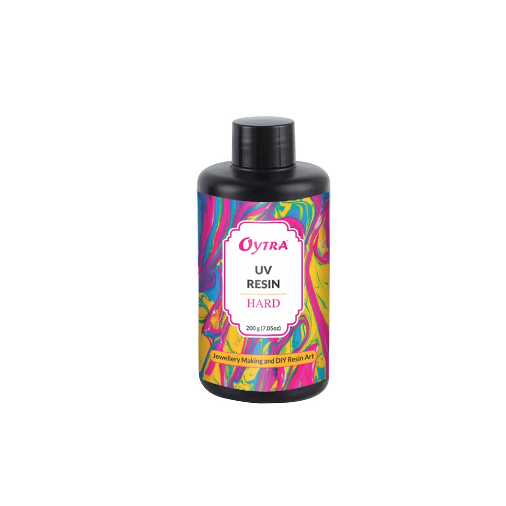 Oytra 200g UV Resin Hard Clear Glossy Finish for Artists and Professionals Polymer Clay Gloss DIY Jewelry Craft Decoration Casting Coating