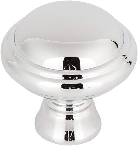 Top_Knobs Henderson Knob Color Polished Chrome 1 1/4 Width Grace Coll Contemporary Traditional Transitional Kitchen Drawer Cabinet Pull Hardware Dresser Bathroom Metal Handle Interior Home