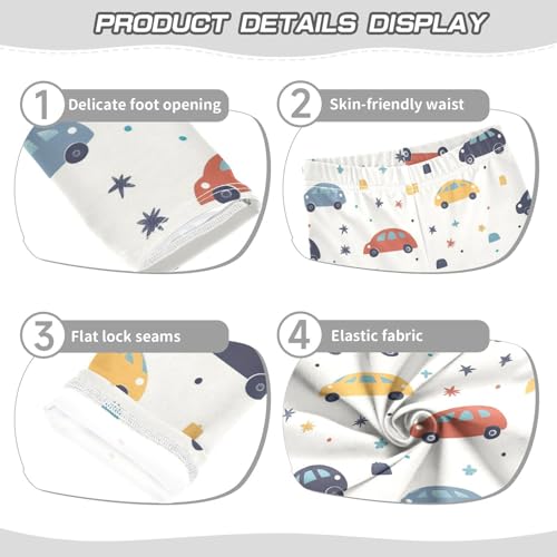 Cute Cars Girls Leggings,Workout Leggings for Girls Toddler Athletic Legging Size for 3-10T3