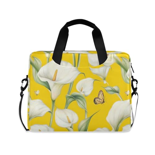 Bolsa portátil para laptop 15.6 pulgadas con asas y correa amarilla