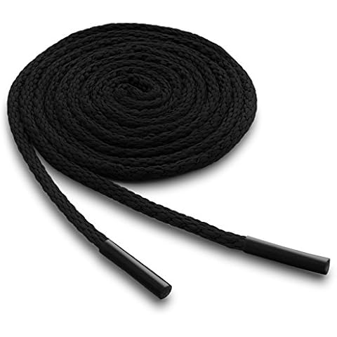 OrthoStep Waxed Very Thin Dress Round Black 36 inch Shoelaces 2 Pair Pack Cover