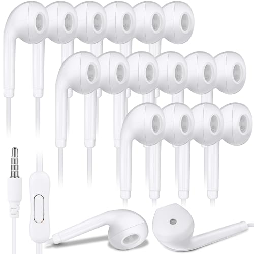 Xinnun 50 Pack Wired Ear Buds with Mic for Student,