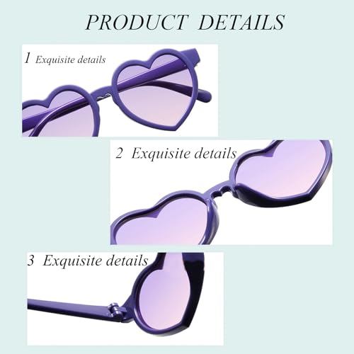 Wzwlkj Girls Heart Shaped Sunglasses Uv 400 Protection Kids Love Heart Sunglasses Outdoor Beach Holiday Age 3-10 Years thumb #5