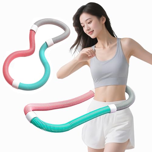 フラフープ ダイエット ウェイト付き ベリー フィットネス PVCソフトスプリングフープ 折りたたみ式 ポータブル 静音設計 フラサークル 脂肪燃焼 筋トレ シェイプアップ (ウエスト・背中・脚・胸 エクササイズ) 室内/公園用 男女兼用 日本語取扱説明書