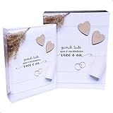 Estojo Imantado Álbum 100 Fotos 15x21 VOCÊ E EU Aliança Namorados Casamento Bodas Enlace