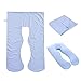 Courti Funda De Almohada para Mujeres Embarazadas, Funda De Cojín Materno Grande En Forma De U Europea Funda De Almohada De Algodón para Dormir Lateral Multifuncional, 80x160 Cm