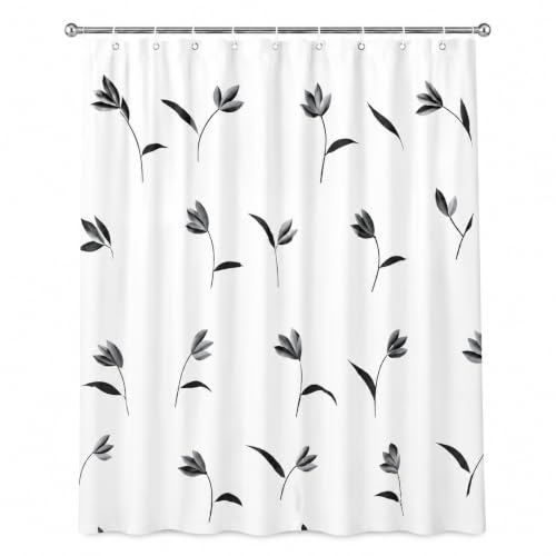 Image of Feelings PVC Waterproof Shower Curtain 54x84 Inch Pattern F with Hooks | Waterproof | PVC Material | 8 Hooks Included | Easy Clean | Durable | Quick Dry | Printed Design