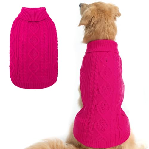 Image of BINGPET Dog Sweater for Medium Large Dogs, Turtleneck Knitted Clothes