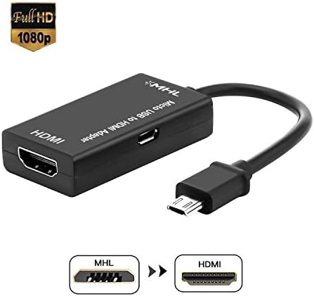 MHL to HDMI, Micro USB to HDMI MHL Adapter Cable with Video and Audio Output Compatible with Samsung Galaxy S5, S4, S3, Note 4/3/2, HTC one LG Huawei and more