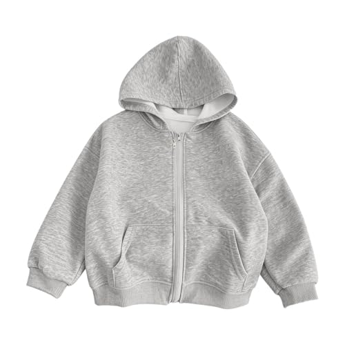 Sweat à capuche enfant uni en coton épais pour éviter les coups de froid