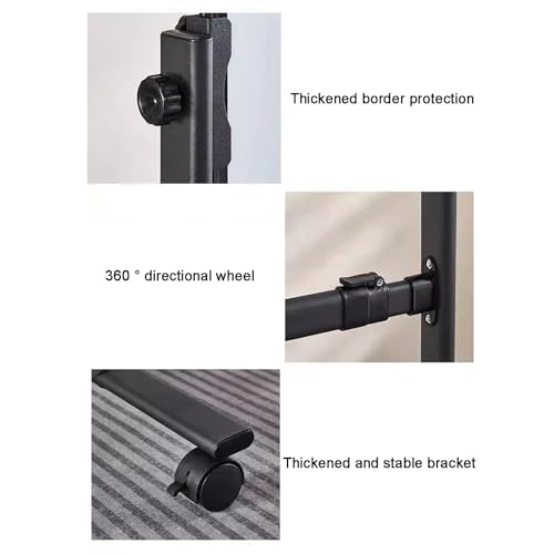 Genérico Soporte de Caballete para Pizarra Blanca de Altura Ajustable, Soportes de Montaje para Pizarra Blanca con Frenos de Bloqueo para hogar, Oficina, Aula, Escuela, Color Negro. - imagen 2