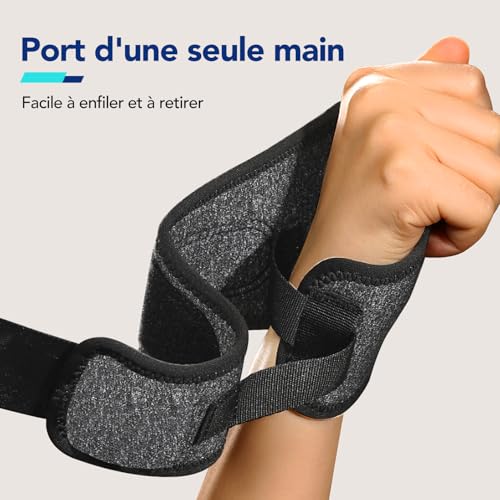Orthèse Poignet Droit avec Ouverture Pouce Souple, Bandage Poignet pour Arthrite Légère du Tunnel Carpien et Tendinite, Maintien Poignets Idéal pour le Sport Travail Sommeil – Image 5