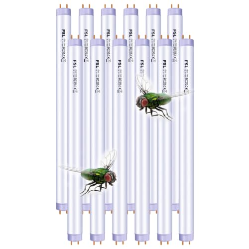 12 Pack New FSL BL T8 F10W Lampes Anti-Moustiques，345mm（environ 13 pouces） Tube de Remplacement pour Piège à Mouches 20W，lumière noire à 365nm