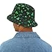 St Patrick's Day Bucket Hat for Women Men Funny Irish Lucky Clover Reversible Fishing Sun Hat Black Outdoor Hiking Hat