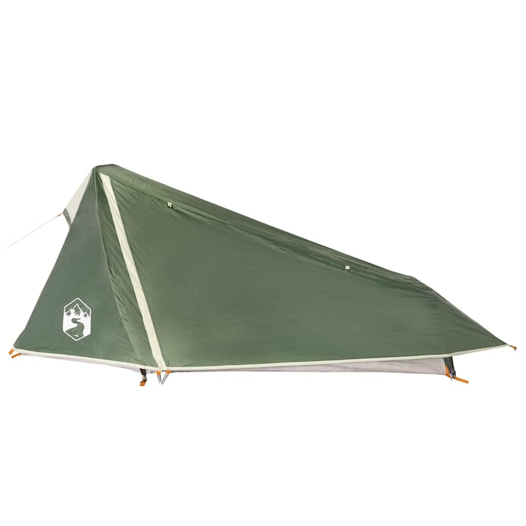 Tunnelzelt Person grau orange wasserdicht, leichtes Campingzelt mit Moskitonetz, Winddicht, atmungsaktiv, für Trekking, Biwak, Wandern, Reise und Outdoor