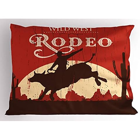 Ambesonne Vintage Cowboy Pillow Sham Cover
