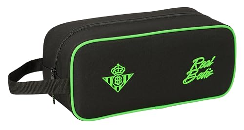 Real Betis BALOMPIÉ - Zapatillero Mediano, Multiusos, Portatodo, Deporte, Extraescolares, Fútbol, Cómodo y Versátil, 34x14x15 cm