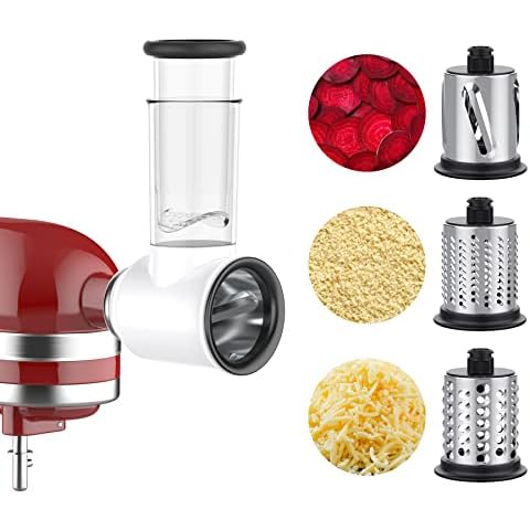 Slicer Shredder Attachment for KitchenAid Stand Mixer, Kitchen Aid Cheese Grater Attachment for Kitchen Aid Stand Mixer include Vegetable Slicer, Salad Maker, Cheese Grater by COFUN Cover
