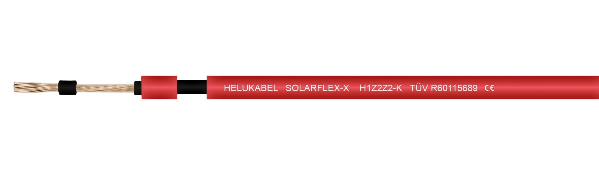 Cavo solare per impianti fotovoltaici 4mm² - SOLARFLEX-X H1Z2Z2-K Made in Germany (25 m, Rosso)