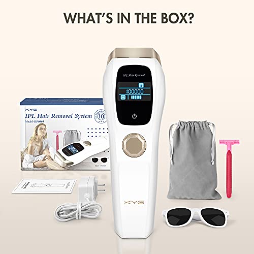 KYG Depiladora Luz Pulsada de 10 Niveles de Intensidad IPL Depilación Permanente sin Dolor con 1,000,000 Pulsaciones de Dispositivo Láser Profesional del Vello Visible