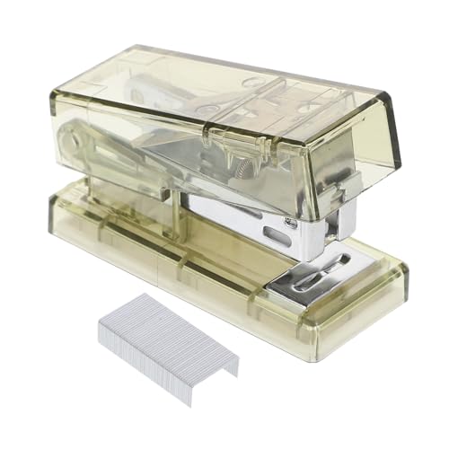 FUNOMOCYA Clear Plastic Mini Stapler Portable Lightweight Cute Stapler for Students Office Desk Use Compact Handheld Design with Material Multifunctional Home and School Stapling Tool Green