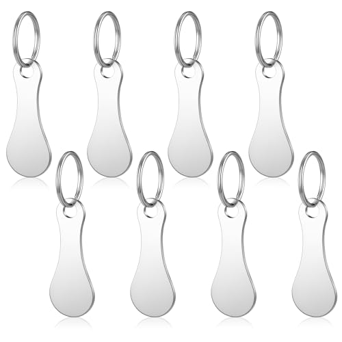 RAHHLIZS 8Pcs Shopping Cart Quarter Keychain Stainless Steel Quarter Holder Keychain for Aldi Cart Key Cart Buddies Quarter Shopping Trolley Token Shopping Coin Tags Unlocker
