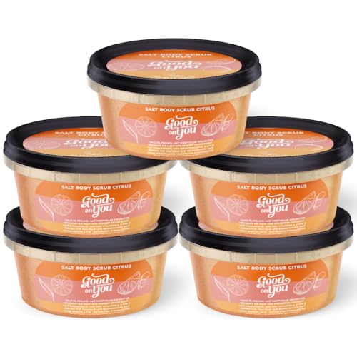 Good on you - Cirtus Body Scrub - Salz Öl Peeling für trockene und beanspruchte Haut - Körper Peeling - Sauna - Hand - Duschpeeling - 1er Pack
