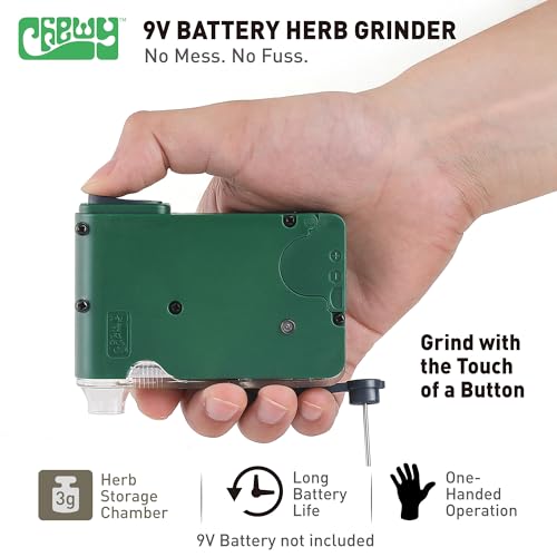 Image of MAMBA Electric Herb Grinder for Spices and Herbs. Mamba Grinder 0.5g One-Handed Use for Consistent Grind, Green