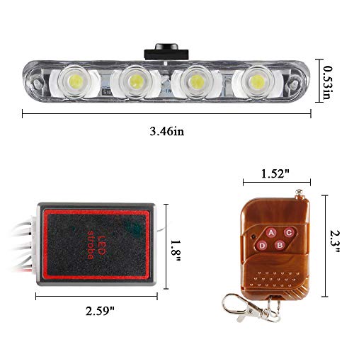 4x4 LED 4 in 1 Strobe Warning Light DC12V Emergency Flashing Beacon Lamp Ambulance Police Light Wireless Remote Strobe… - Image 3
