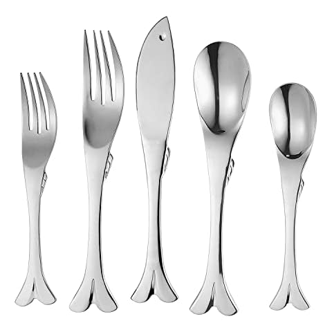 Supreme Housewares 20-Piece Fish Shaped Flatware Set, 18/8 Stainless Steel Silverware Cutlery Set, Service for 4, Mirror Polished, Dishwasher Safe (Fish) Cover