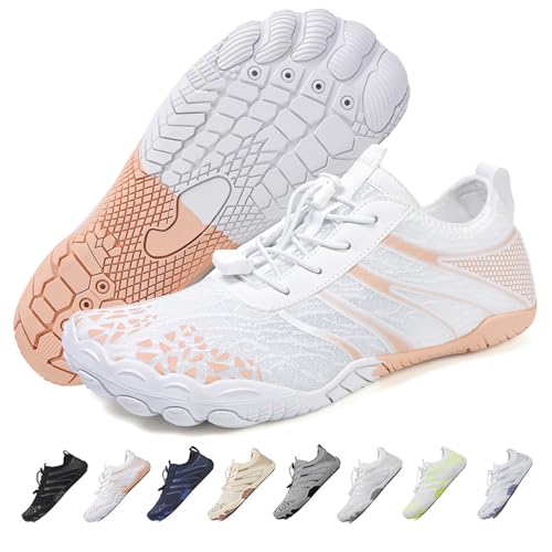 Image of Beach Water Shoes for Women Men Quick Dry Non-Slip Wide Toe Hike Barefoot Footwear for Beach Pool Aqua Swim Surf Walk