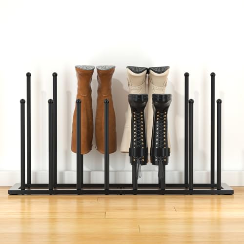 Urban Deco Free Standing Shoe Racks, Boot Organizer for Tall Boots, Black Metal Boot Rack Fit for 8 Pairs, Shoe Organizer for Dorm Room, Closet, Entryway (Black-8pairs) by Urban Deco - Used condition - CA$46.48