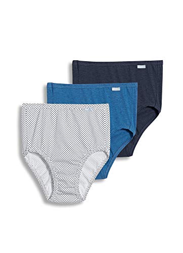 Jockey Women's Underwear Elance Brief - 3 Pack, Deep Blue Heather/Deep Blue Dot/Sea Blue Heather, 7 #TOP3