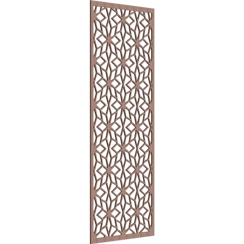 Image of 31 3 /8 inchW x 79 3 /8 inchH x 3 /8 inchT Lake Decorative Fretwork Wood Wall Panels, Walnut