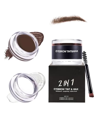 Makeup Gel 2 in 1 Sourcils Marron & Fixateur Transparent, Waterproof Super Fixed Eyebrow de Longue Durée with Brow Brush, Créer des Sculptés-07